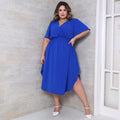 Vestido Transpassado Elastex Moda Plus Size Midi Evangélico