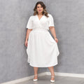 Vestido Transpassado Elastex Moda Plus Size Midi Evangélico