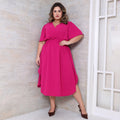 Vestido Transpassado Elastex Moda Plus Size Midi Evangélico