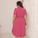 Vestido Transpassado Elastex Moda Plus Size Midi Evangélico