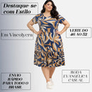 Vestido Midi Evangélico Plus Size Casual Básico Senhoras 52