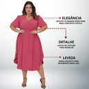 Vestido Transpassado Elastex Moda Plus Size Midi Evangélico