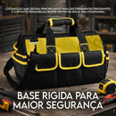 Bolsa Maleta De Ferramentas Grande Reforçada 16 Bolsos Para Eletricista E Profissionais - Fundo Firme Em Borracha - Preto E Amarelo