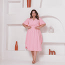 Vestido Transpassado Elastex Moda Plus Size Midi Evangélico