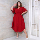 Vestido Transpassado Elastex Moda Plus Size Midi Evangélico