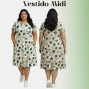 Vestido Midi Evangélico Plus Size Casual Básico Senhoras 52