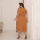 Vestido Transpassado Elastex Moda Plus Size Midi Evangélico