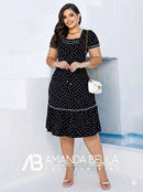 Vestido Rodadinho Decote Quadrado Moda Evangelica