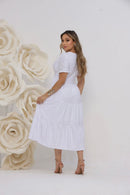 Vestido Midi Três Maria Laise Modesto Elegante Luxo