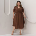 Vestido Transpassado Elastex Moda Plus Size Midi Evangélico