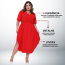 Vestido Transpassado Elastex Moda Plus Size Midi Evangélico