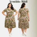 Vestido Midi Evangélico Plus Size Casual Básico Senhoras 52