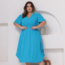 Vestido Transpassado Elastex Moda Plus Size Midi Evangélico