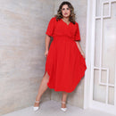 Vestido Transpassado Elastex Moda Plus Size Midi Evangélico