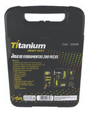 Kit Ferramentas 200 Peças c/ Maleta Titanium - Chaves, Alicates, Martelos, Serra - Aço Carbono - DIY Oficina Casa