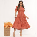 Vestido Midi Três Maria Laise Modesto Elegante Luxo