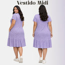 Vestido Midi Evangélico Plus Size Casual Básico Senhoras 52