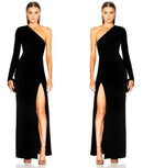 Vestidos Femininos Longo Fenda Manga Longa Madrinha Moda