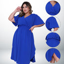 Vestido Transpassado Elastex Moda Plus Size Midi Evangélico