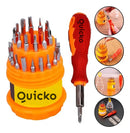 Kit Jogo De Ferramentas De Precisão Mini Chaves 31 Peças Multifuncional Reparos Eletrônicos Relógios Óculos Celulares Notebook Portátil Completo Profissional Durável Marca Quicko