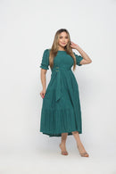 Vestido Midi Três Maria Laise Modesto Elegante Luxo