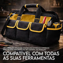 Bolsa Maleta De Ferramentas Grande Reforçada 16 Bolsos Para Eletricista E Profissionais - Fundo Firme Em Borracha - Preto E Amarelo