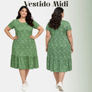 Vestido Midi Evangélico Plus Size Casual Básico Senhoras 52