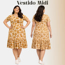 Vestido Midi Evangélico Plus Size Casual Básico Senhoras 52