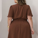 Vestido Transpassado Elastex Moda Plus Size Midi Evangélico