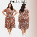Vestido Midi Evangélico Plus Size Casual Básico Senhoras 52