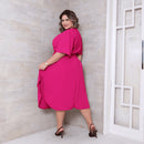 Vestido Transpassado Elastex Moda Plus Size Midi Evangélico