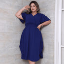 Vestido Transpassado Elastex Moda Plus Size Midi Evangélico