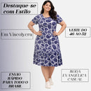 Vestido Midi Evangélico Plus Size Casual Básico Senhoras 52