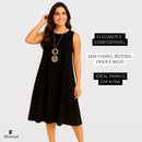 Vestido Soltinho Midi Rodado Confortável Elegante Plus Size