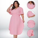 Vestido Transpassado Elastex Moda Plus Size Midi Evangélico