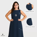Vestido Soltinho Midi Rodado Confortável Elegante Plus Size