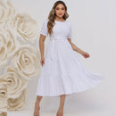 Vestido Midi Três Maria Laise Modesto Elegante Luxo