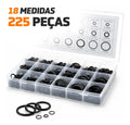 Kit O-ring 225 Peças 18 Medidas Anéis Vedação Borracha Nitrílica Nbr Para Hidráulica Mecânica Automotiva Torneiras Compressores Bombas Vedação Líquidos E Gases Com Caixa Organizadora Fgcom