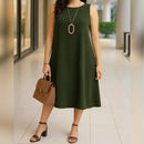Vestido Soltinho Midi Rodado Confortável Elegante Plus Size