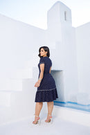 Vestido Rodadinho Decote Quadrado Moda Evangelica