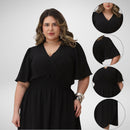 Vestido Transpassado Elastex Moda Plus Size Midi Evangélico