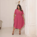 Vestido Transpassado Elastex Moda Plus Size Midi Evangélico