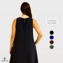 Vestido Soltinho Midi Rodado Confortável Elegante Plus Size