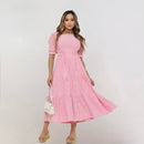 Vestido Midi Três Maria Laise Modesto Elegante Luxo