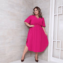 Vestido Transpassado Elastex Moda Plus Size Midi Evangélico