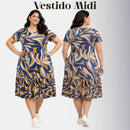 Vestido Midi Evangélico Plus Size Casual Básico Senhoras 52