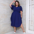Vestido Transpassado Elastex Moda Plus Size Midi Evangélico