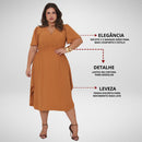 Vestido Transpassado Elastex Moda Plus Size Midi Evangélico