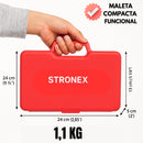 Jogo De Ferramentas Maleta Kit 46 Peças Catraca Soquete Chave De Fenda Philips Funcional Bolsa Premium Stronex