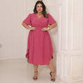 Vestido Transpassado Elastex Moda Plus Size Midi Evangélico